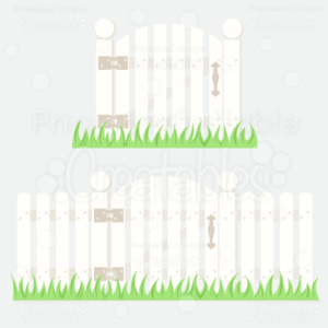 Picket Fence w/Gate SVG Cutting File & Clipart