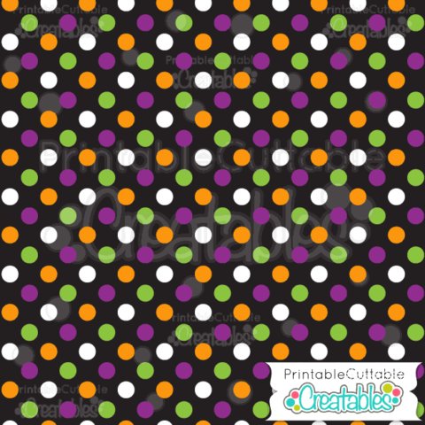 Black Multi Halloween Polka-Dots Free Digital Paper