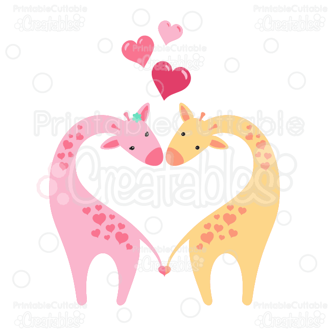 Download Giraffes In Love Clipart And Svg Cut Files