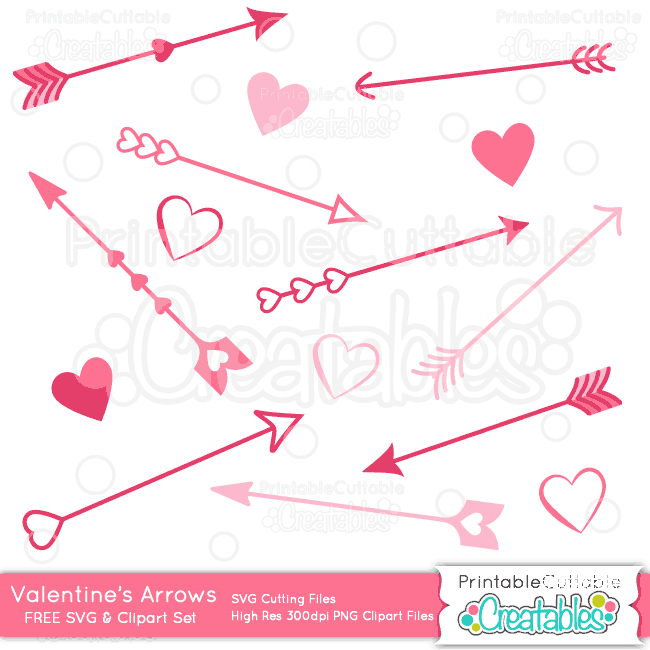 Valentine's Day Love Arrows SVG Cutting Files & Clipart