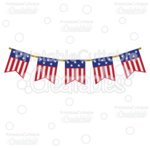 Patriotic Flag Banner Free Cut File & Clipart