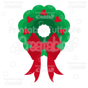 Nested Scallop Christmas Wreath SVG Cut File & Clipart