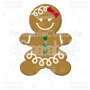 Gingerbread Girl Cookie SVG Cutting File & Clipart