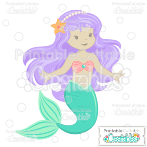 Cute Mermaid SVG Cut File Clipart 2