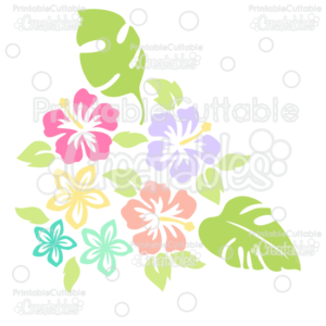 Tropical Flowers Silhouettes Free SVG Cut File & Clipart