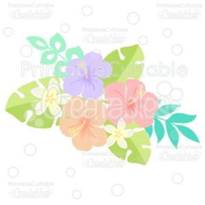 Tropical Plumeria & Hibiscus Flowers SVG Cut Files