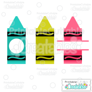 Whole Split Monogram Crayons SVG Cut File & Clipart