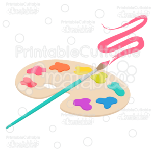 Artist Palette & Paintbrush SVG Cut Files & Clipart