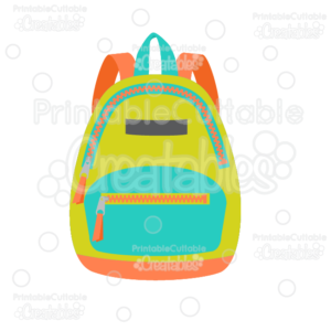 Zipper School Backpack SVG Cut File & Clipart