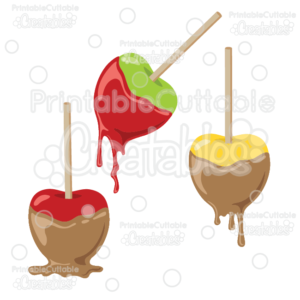 Candied Caramel Apples SVG Cut File & Clipart