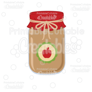 Apple Jam Mason Jar Free SVG Cut File