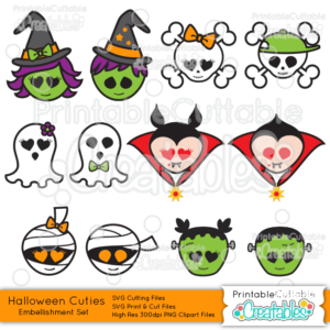 Halloween Cuties SVG Embellishments Set