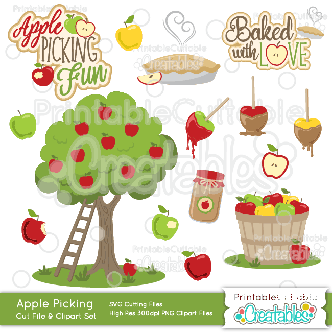Download Apple Picking Svg Cut File Clipart Embellishment Set