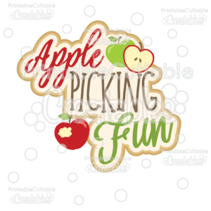 Apple Picking Fun Scrapbook Title SVG Cut File