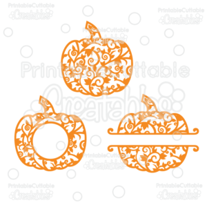 Whole Split & Monogram Frame Flourish Pumpkins Free