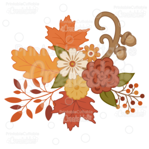 Pretty Autumn Flowers SVG Cutting Files & Clipart