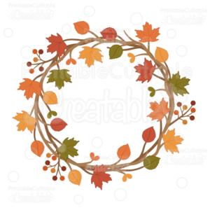 Autumn Wreath SVG Cuttable Clipart