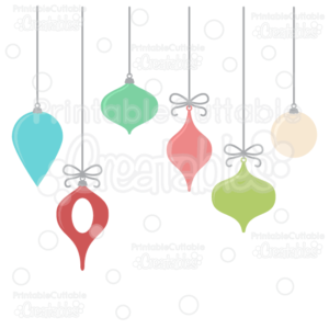 Hanging Christmas Ornaments SVG Cut Files Clipart