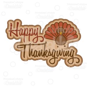Happy Thanksgiving SVG Cut File Scrapbook Title
