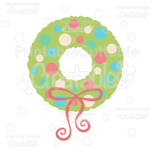 Polka Dot Christmas Wreath Free SVG Cut File & Clipart