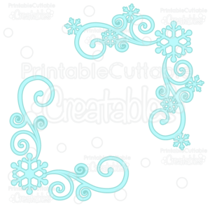 Snowflake Corner Flourishes SVG Cut Files & Clipart 2