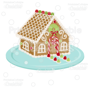 Christmas Gingerbread House SVG Cut File & Clipart