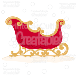 Christmas Sleigh SVG Cut File & Clipart