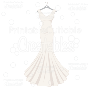 Wedding Dress SVG Cut File & Clipart