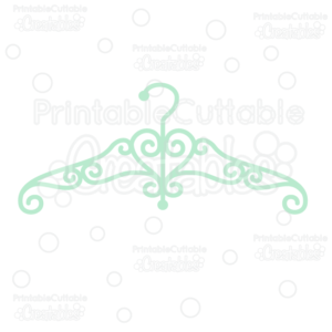 Fancy Swirly Dress Hanger SVG Cut File & Clipart