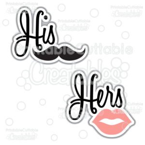 His Hers Scrapbook Title Free SVG Cut File