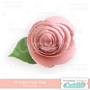 3D Rolled Paper Rose SVG Cut File