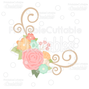 Spring Flower Flourish Corner SVG Cut File