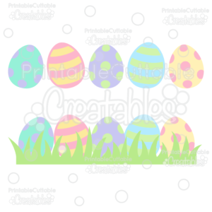 Easter Eggs in Grass SVG Cut File & Clipart
