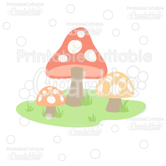 Woodland Mushrooms SVG Cut File & Clipart for Silhouette Studio, Cricut