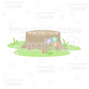 Woodland Tree Stump SVG Cut File & Clipart