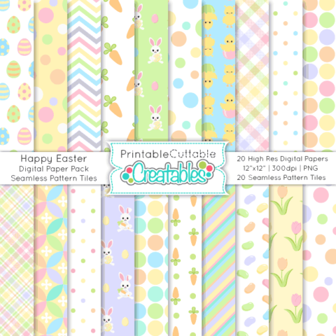 Spring Gingham Check Seamless Patterns & Digital Paper Pack ...