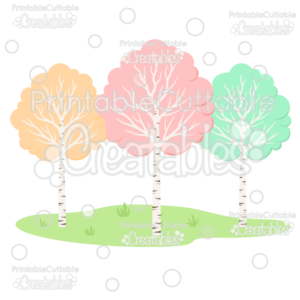 Woodland Birch Trees Cuttable SVG Files