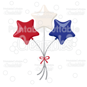 Patriotic Star Balloons Cuttable SVG File & Clipart