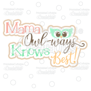 Mama Owl-ways Knows Best Cuttable SVG File & Clipart