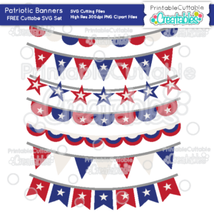Patriotic Banners Free SVG Cut Files