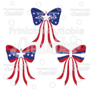 Patriotic Bows SVG Files & Clipart
