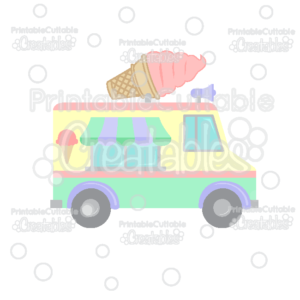 Ice Cream Truck SVG Cut File & Clipart