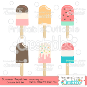 Summer Popsicles SVG File & Clipart Set