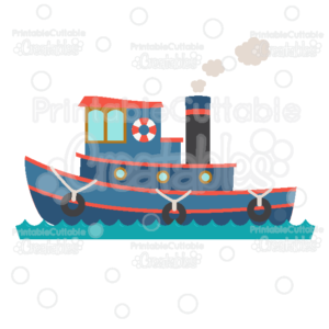 Tugboat Cuttable SVG File & Clipart