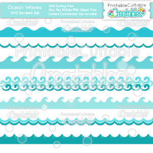 Ocean Waves Borders SVG Cutting Files