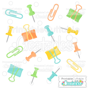 Paperclips & Pushpins SVG Cut Files & Clipart