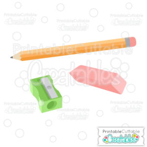 Pencil, Sharpener, & Eraser Free SVG Files