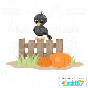 Cute Fall Crow SVG File & Clipart