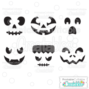 Halloween Faces Pumpkin Carving Stencils Free SVG Files & Printable Clipart