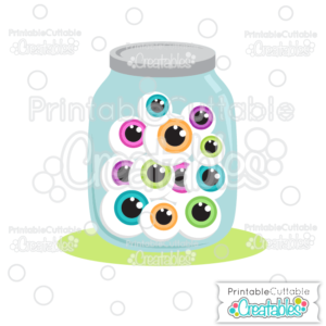 Halloween Jar of Eyeballs SVG File